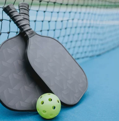Pickleball racket and ball