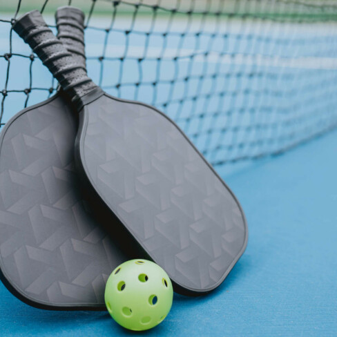 Pickleball racket and ball
