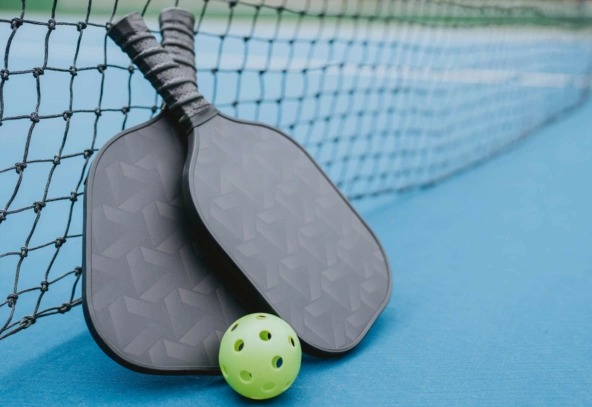 Pickleball racket and ball