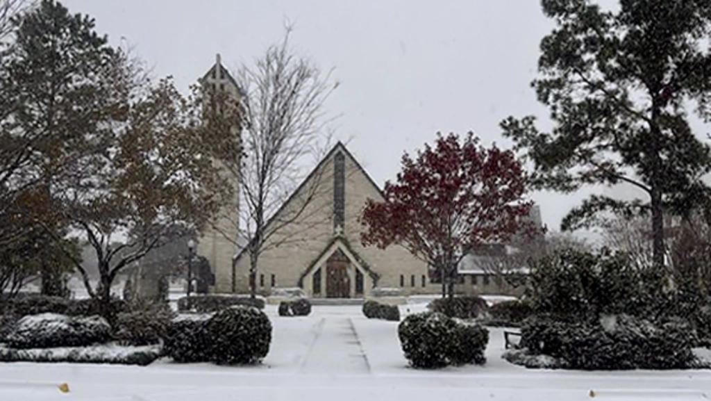 Winter snow church jan2025