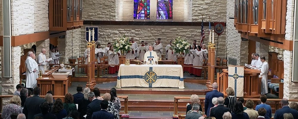 View of the sanctuary during a service